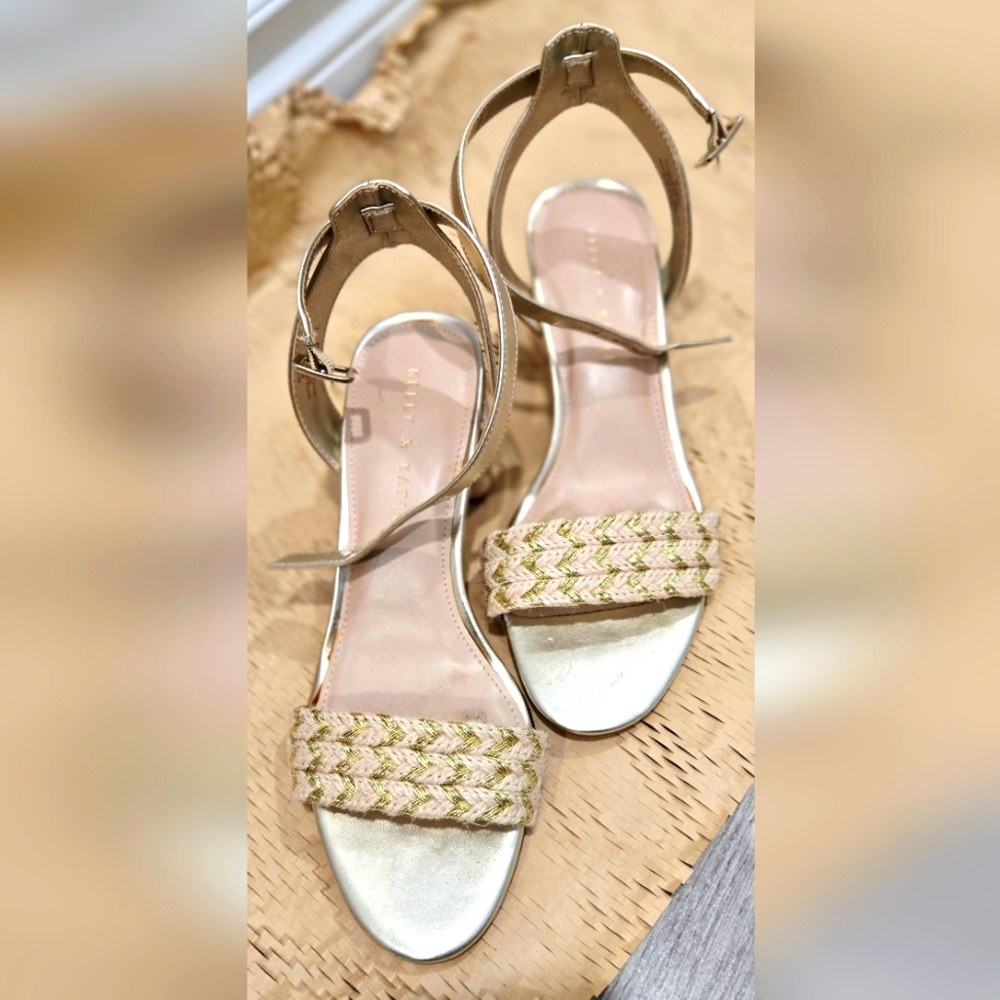 3/55$ - Kelly & Katie Metallic Gold Sandals